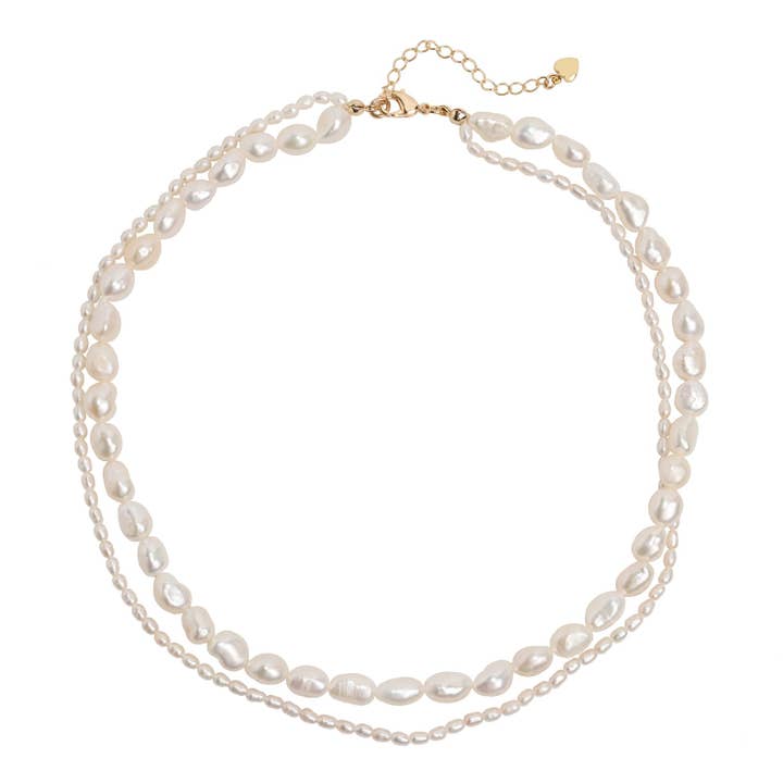 Double Pearl Necklace for wholesale by Sahira Jewelry Design