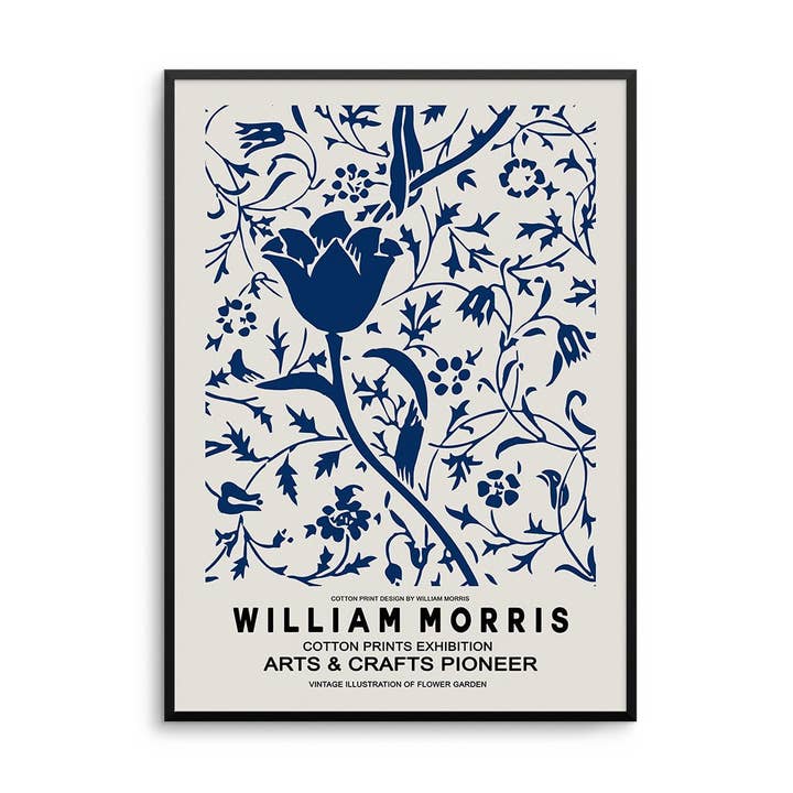 William Morris - Stampa Navy III per la vendita all'ingrosso da parte di D'LUXE PRINTS