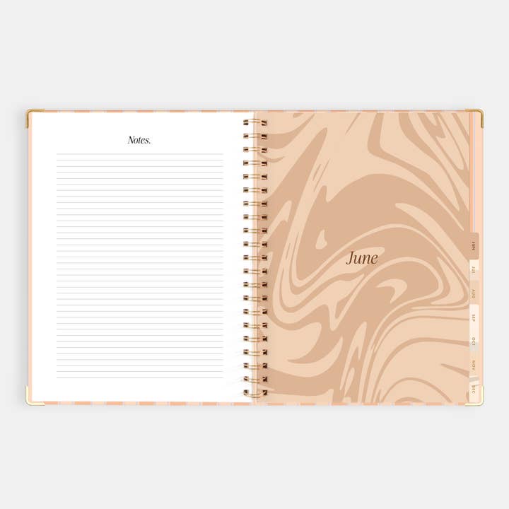 Fox & Fallow - Wholesale Planner - 2026 Coral Stripe A4 Academic Vertical Spiral Planner26