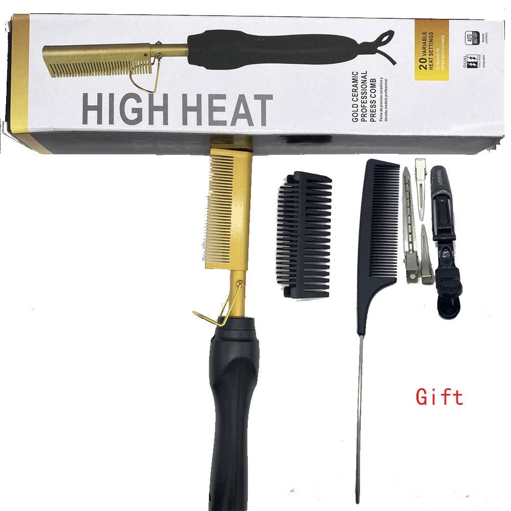 Hair Imports NYC - Wholesale Straightener/Flat Iron - Electric Hot Comb Hair Straightener Brush - Professional Pressing Comb Styling Tool2