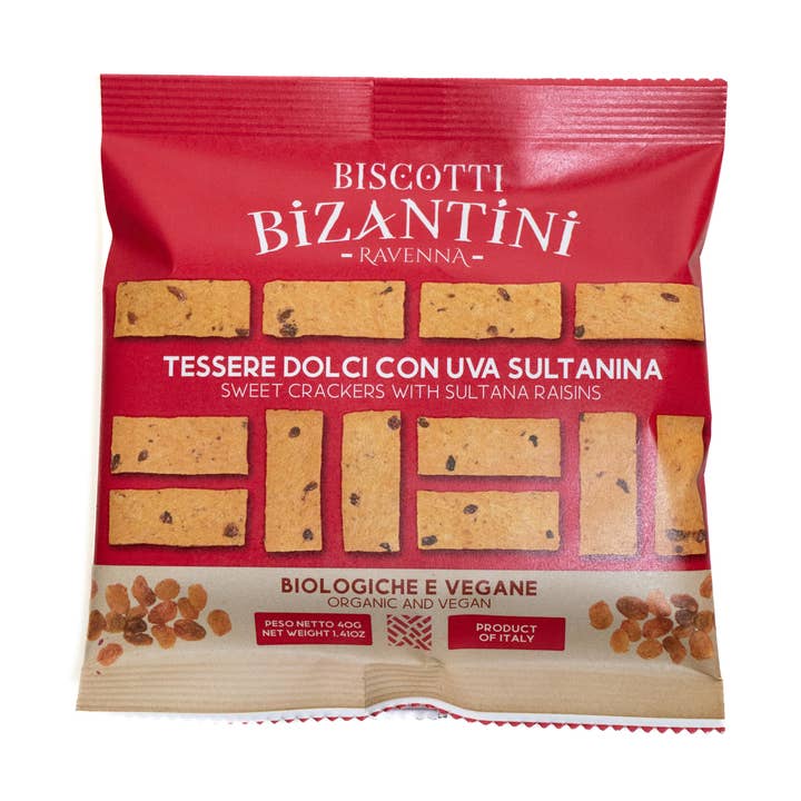 Snack Byzantine Cookies sweet raisins vegan organic 40g for wholesale by Biscotti Bizantini
