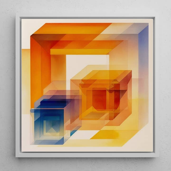 Abstract Cubes Canvas Wall Art Print for wholesale by Venus Art Prints