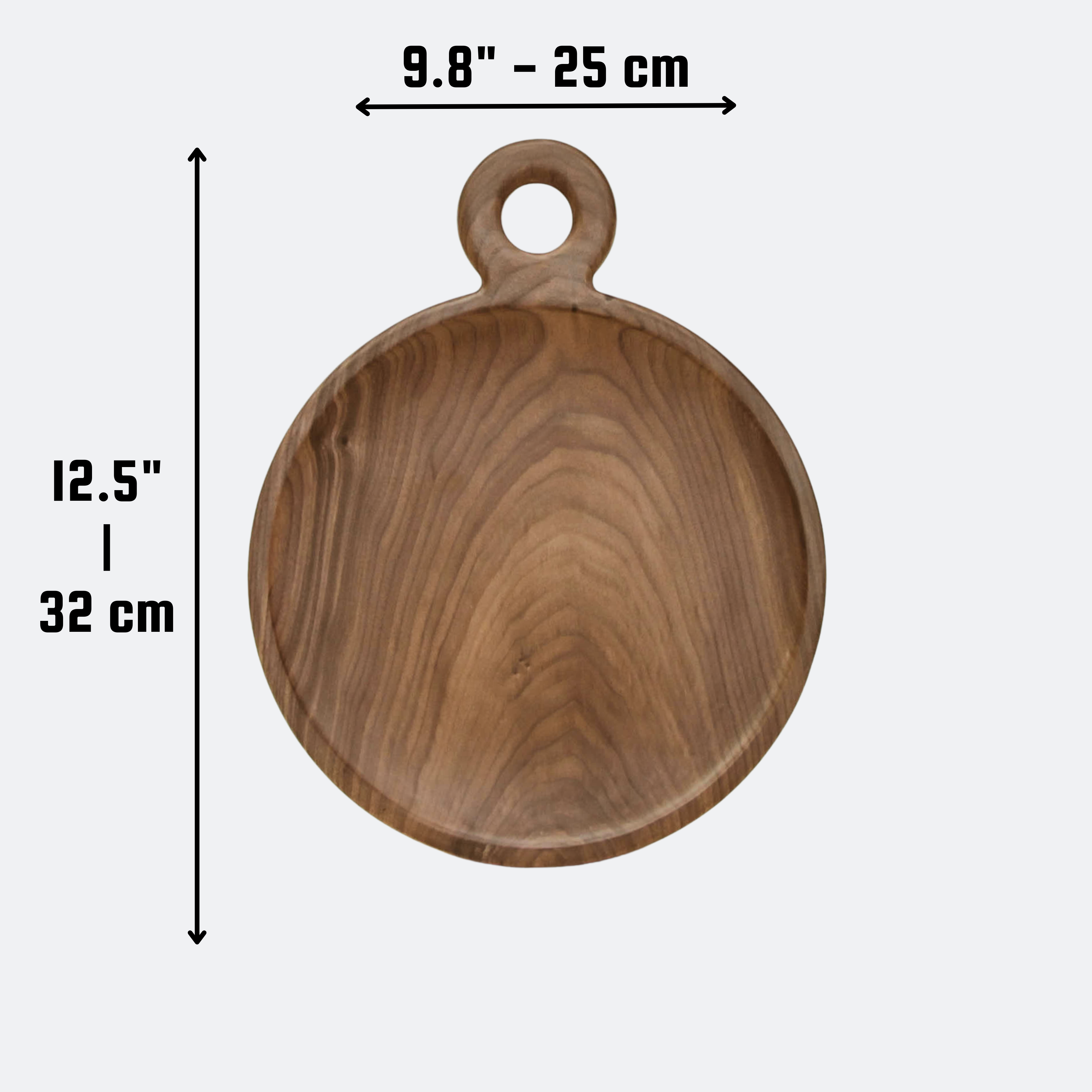 194 Craft House - Vendita all'ingrosso Vassoi da portata - Vassoio Rotondo in Legno di Noce - Piatto in Legno - Decorazione per la Casa & Regali2