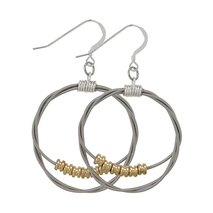 Song Circle Ball End Earrings for wholesale by High Strung Studios