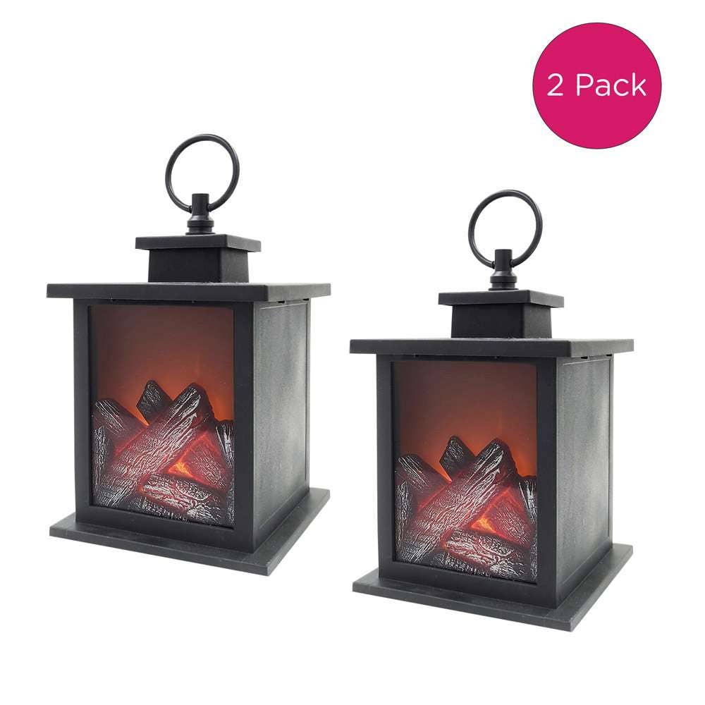 Kate Aspen - Wholesale Lantern - LED Vintage Decorative Black Lantern - Tokyo (Set of 2)3