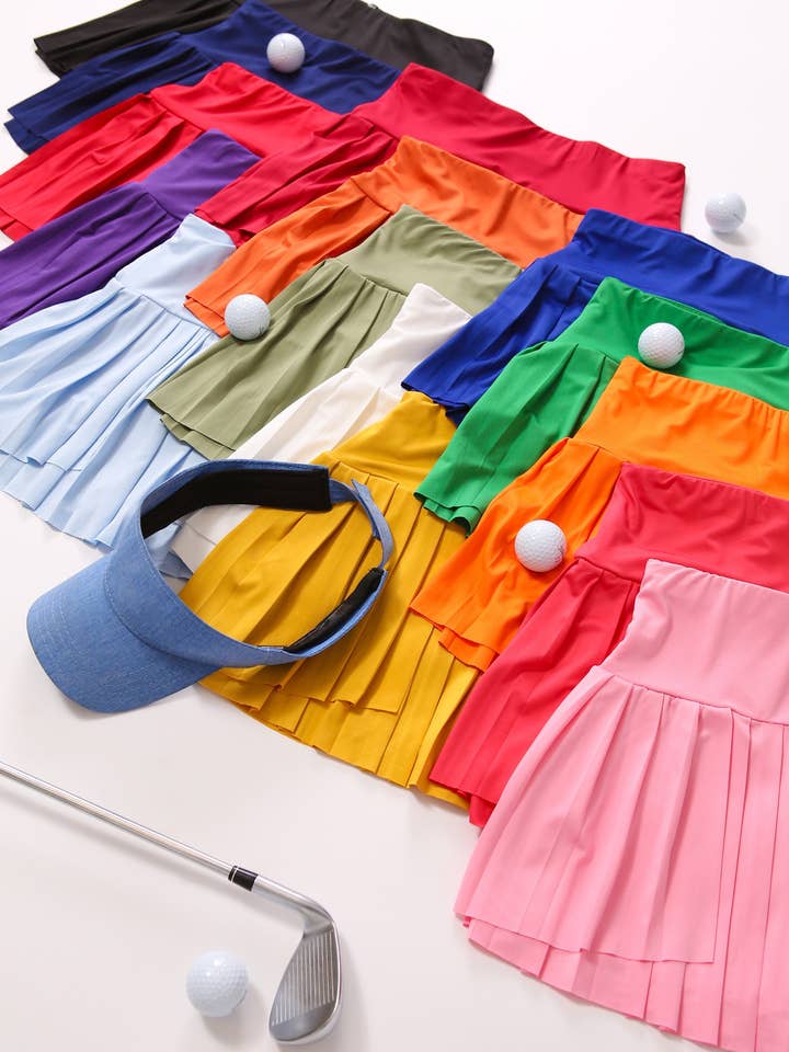 `.High waisted pleated tennis skort for wholesale by 42POPS