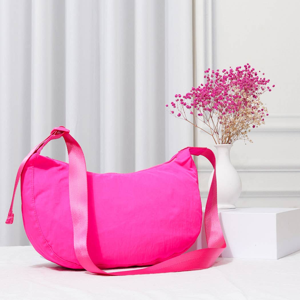 Fashion City - Wholesale Crossbody Bag - Women's - Nylon Half Moon Crossbody-Dark Colors4