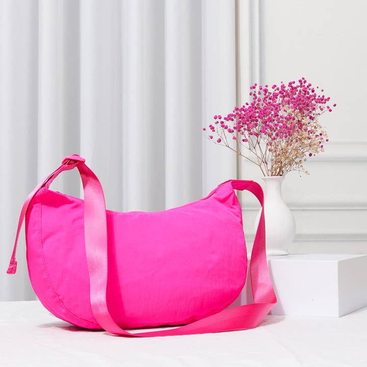 Fashion City - Wholesale Crossbody Bag - Women's - Nylon Half Moon Crossbody-Dark Colors4