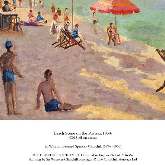 Cena de Praia na Riviera por W S Churchill - Impressão de Arte Fina por atacado de Ganymed Press