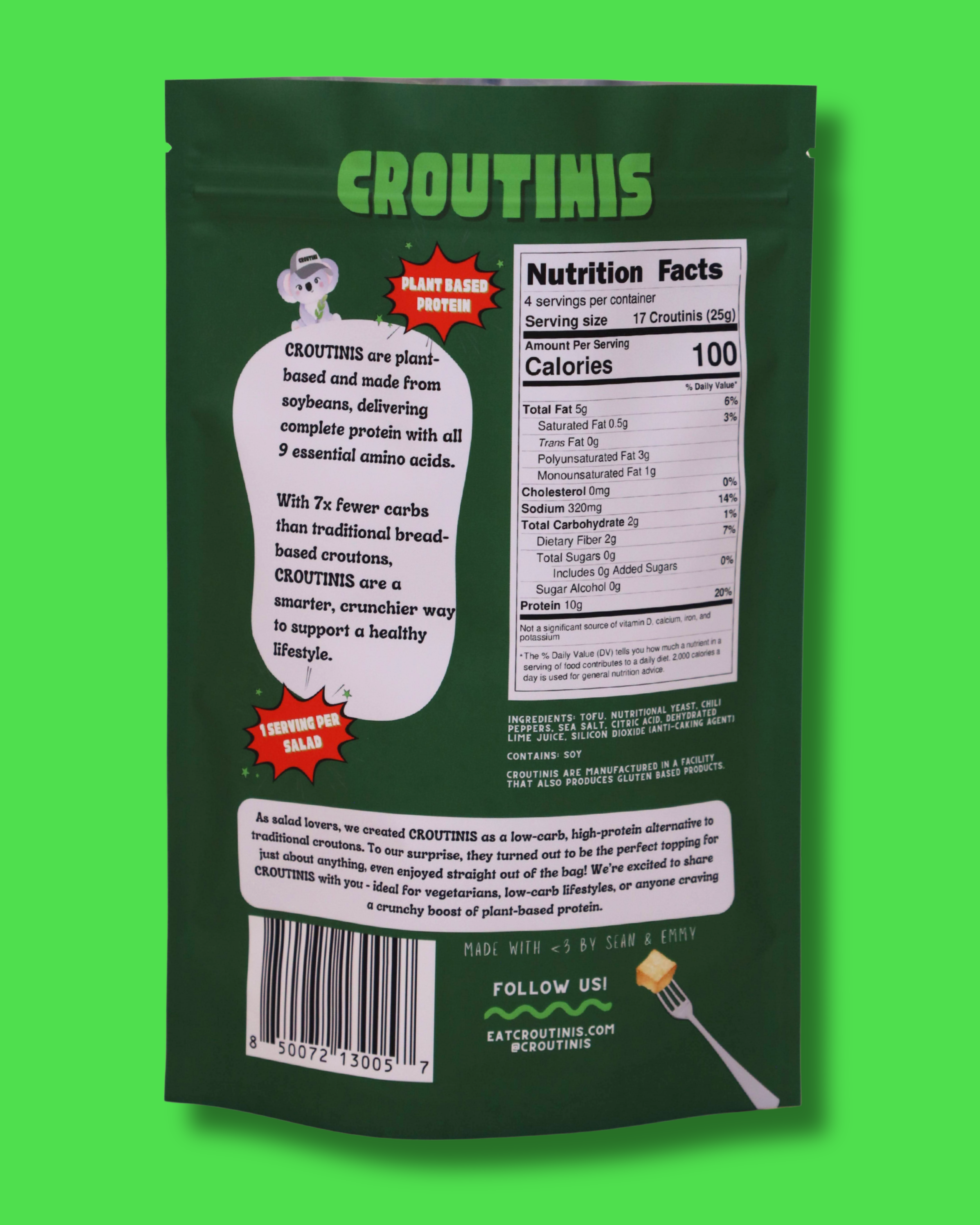 Croutinis - Wholesale Puffed Snack - Chili Lime Crouton - High Protein, Low Carb & Gluten Free, Pantry Size 5oz Bags2