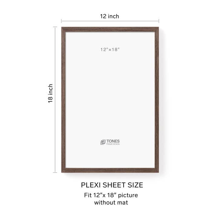LivingTaste Home Inc - Wholesale Picture Frame - 12x18 Oak Brown Dryades Wooden Frame