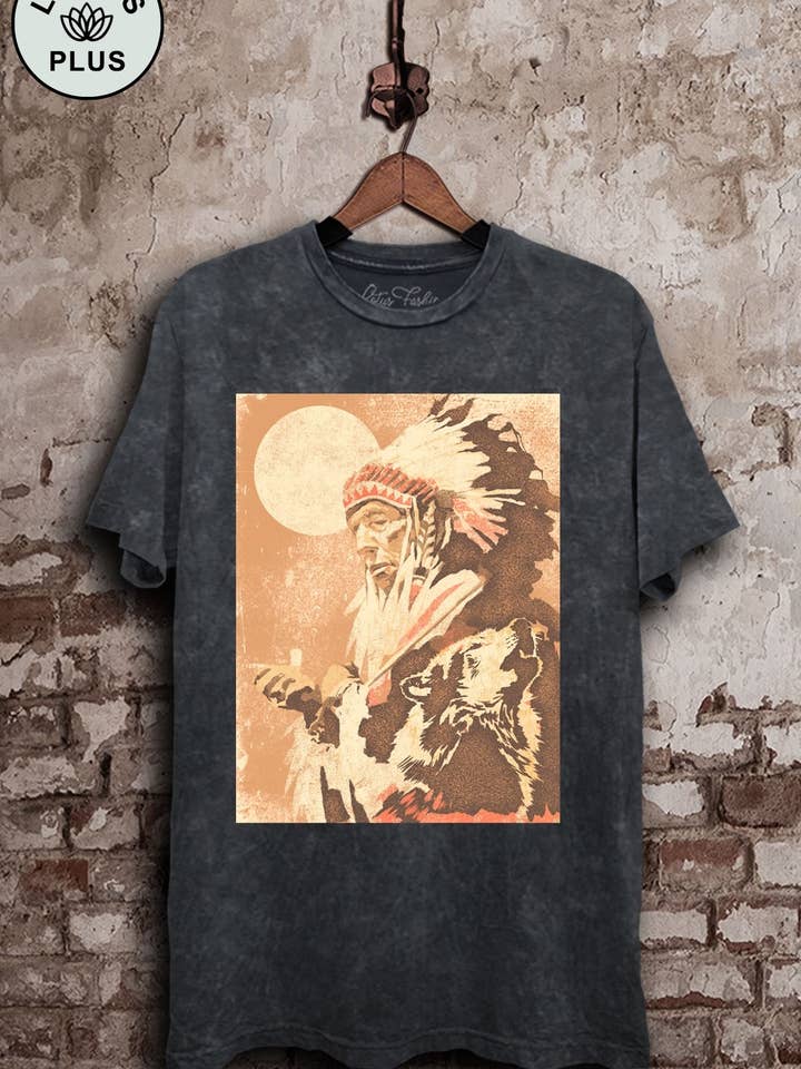 Camiseta con estampado Native Spirit para venta al por mayor de Lotus Fashion Collection
