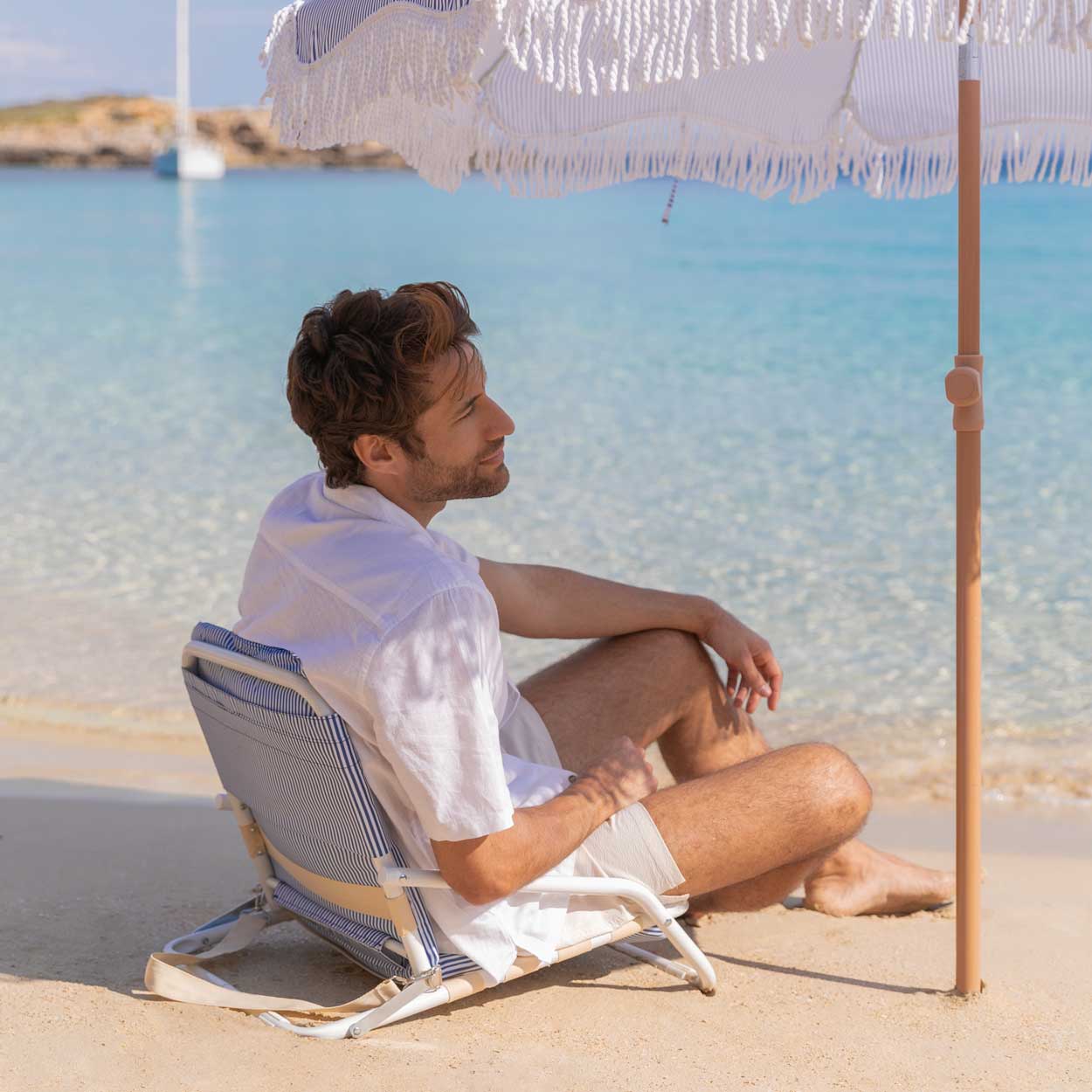 Flamingueo - Venta al por mayor Accesorio para la playa - Respaldo con rayas azul8