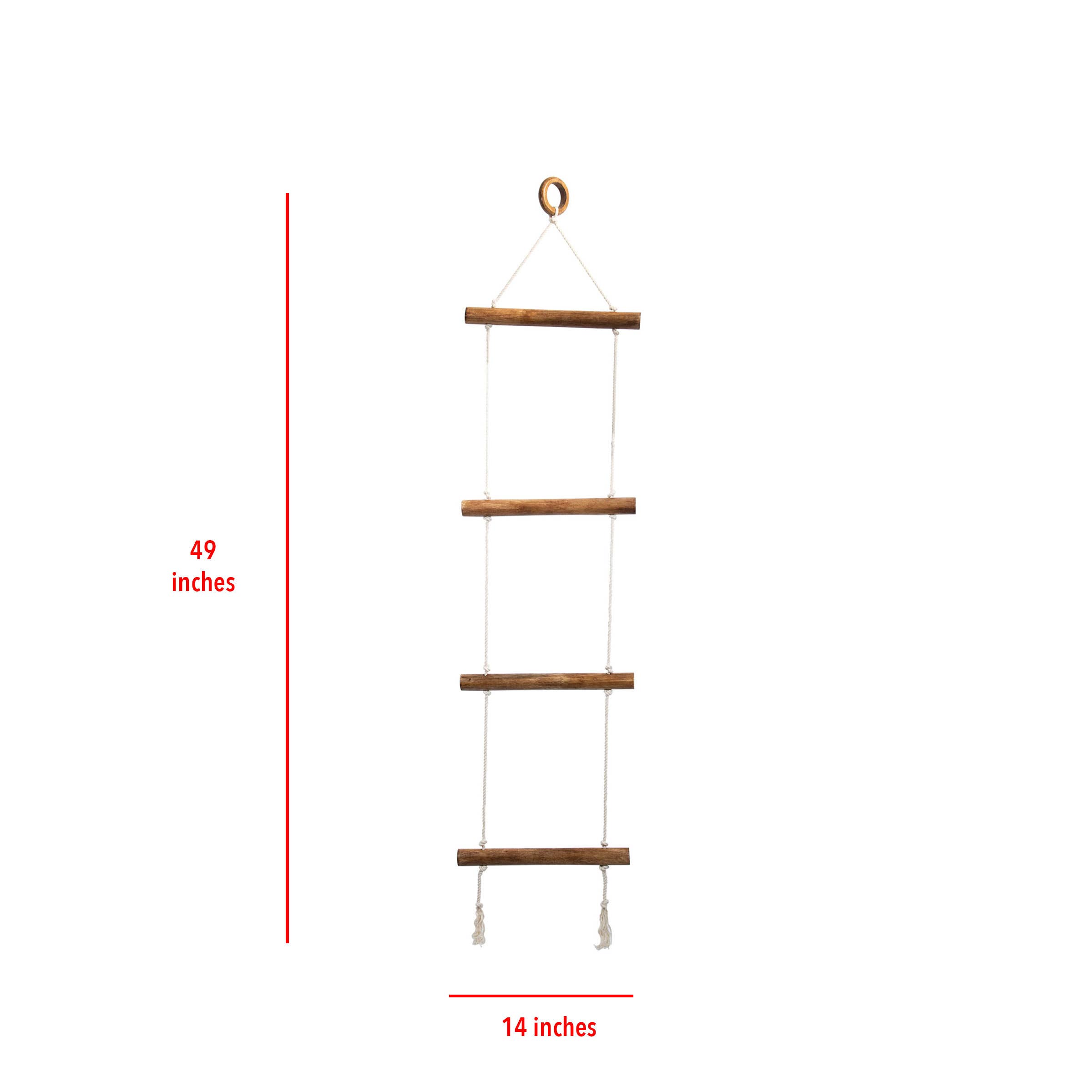 Foreside Home & Garden - Wholesale Wall Mounted Shelf - SALE - Macrame Hanging Blanket Ladder4