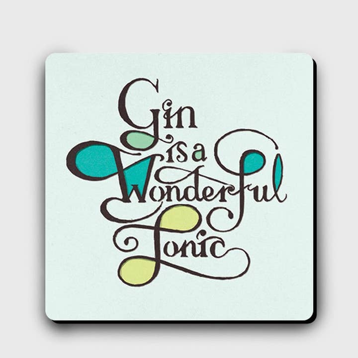 Gin Is A Wonderful Tonic - Quirky Quote Coaster for wholesale by Nelson Line