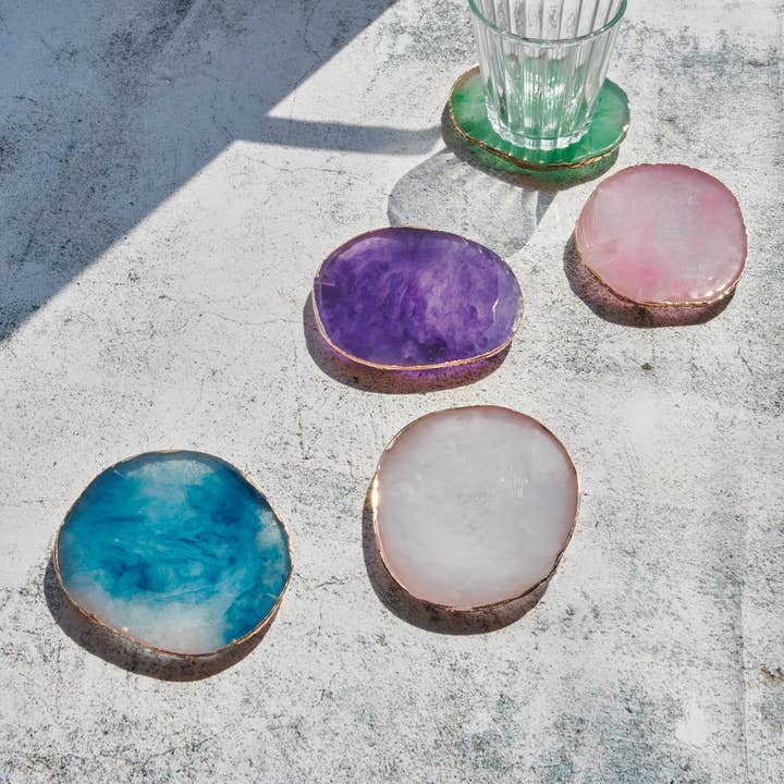 Agate Resin Coasters | wine | juices | champage for wholesale by Sucka