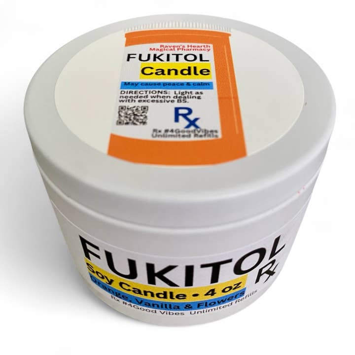 Fukitol Soy Candle | Orange, Vanilla & Floral Scented for wholesale by Raven’s Hearth