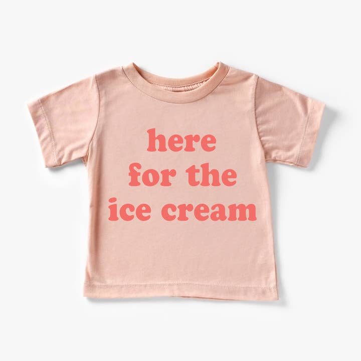 Benny & Ray Apparel - Wholesale Screen Printed T-Shirt - Kids - Here for the Ice Cream! Toddler and Youth Summer Shirt