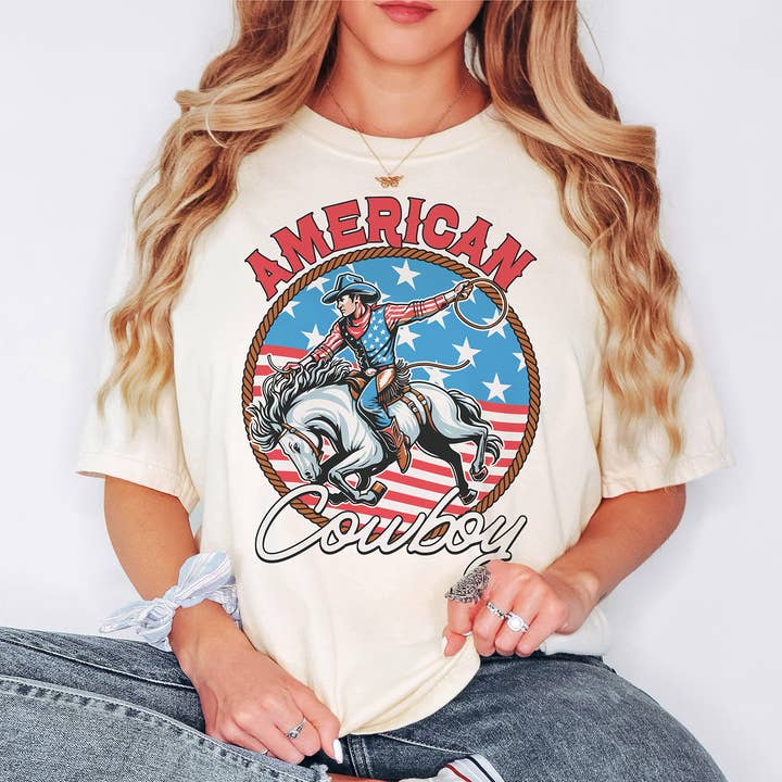 American Cowboy Comfort Colors Graphic Shirt for wholesale by Untamed Country