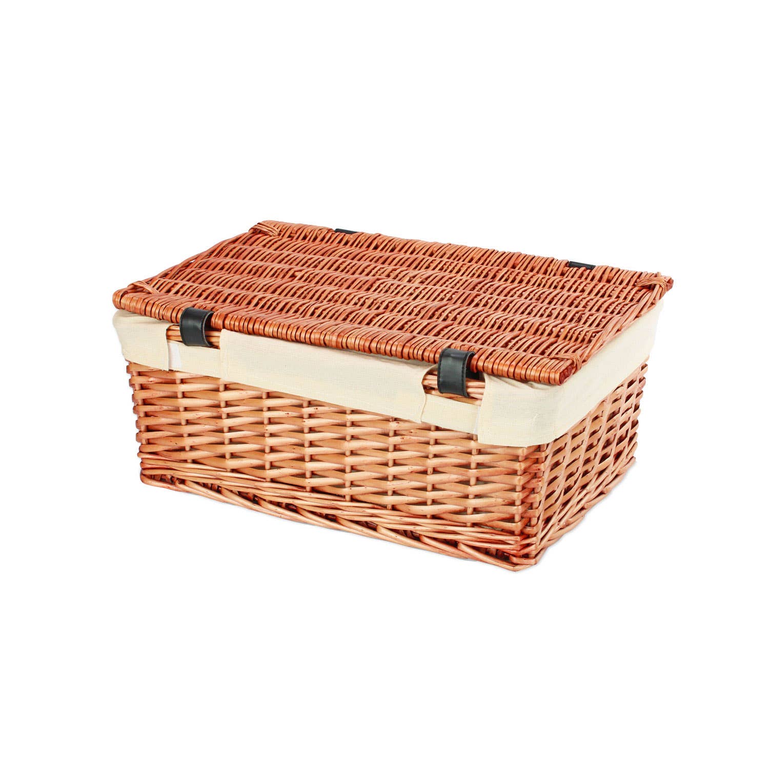 Gadsby – wholesale Basket – 18 Inch Wicker Hamper Basket with Cream Liner - Split Willow1