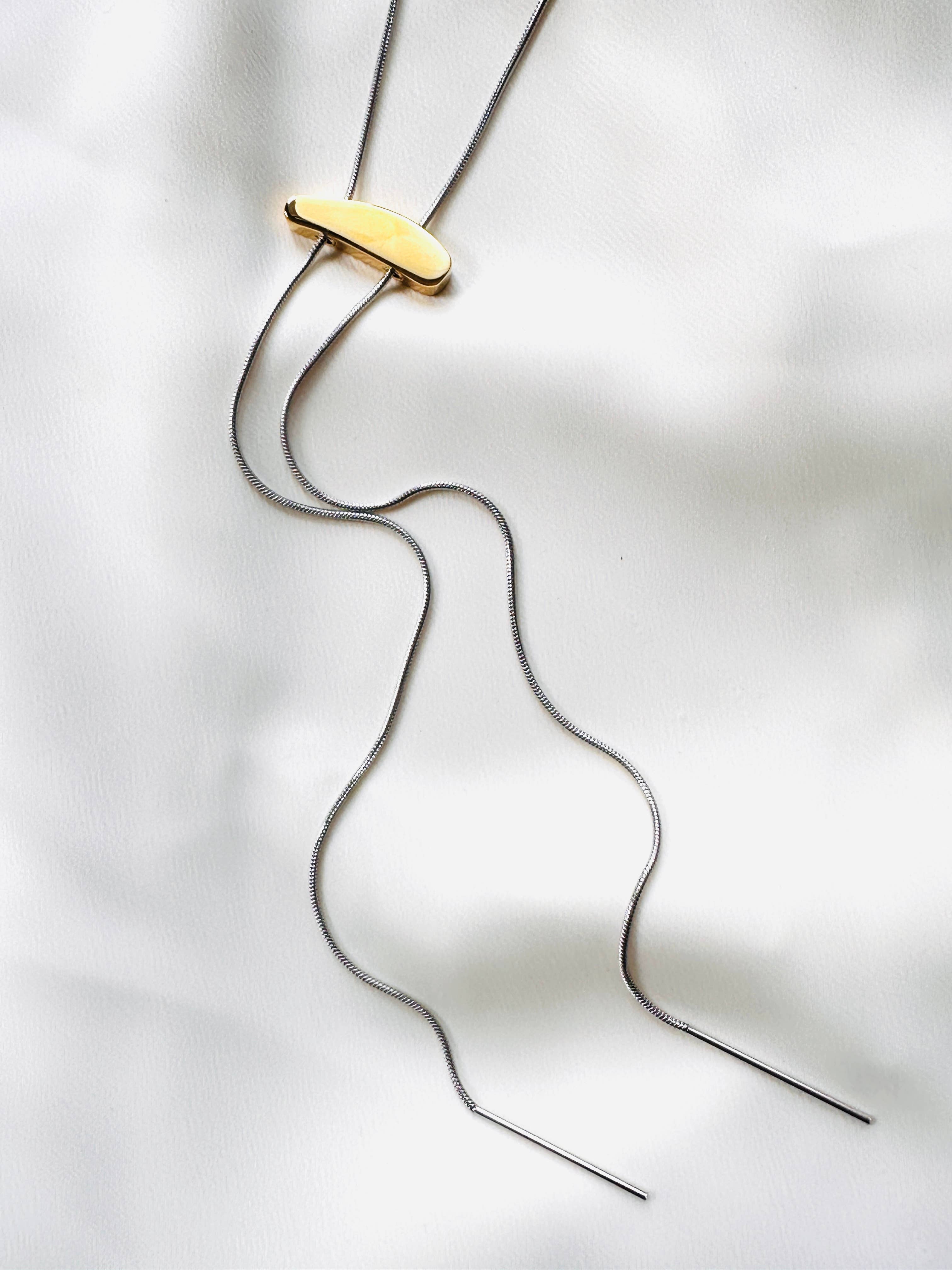 mila + stevie - Wholesale Y-Neck/Lariat Necklace - Mixed Metal Bolo Long Necklace4