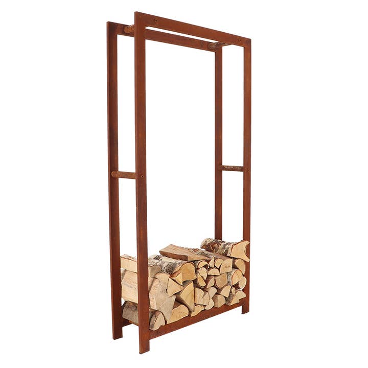 Wood Storage, Steel, Rust - Large for wholesale by Esschert Design USA