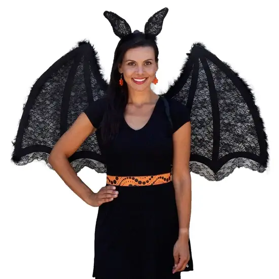 Zucker Feather Products - Vente Déguisement – femme - Ensemble Lg Batwing avec bandeau LED noir1