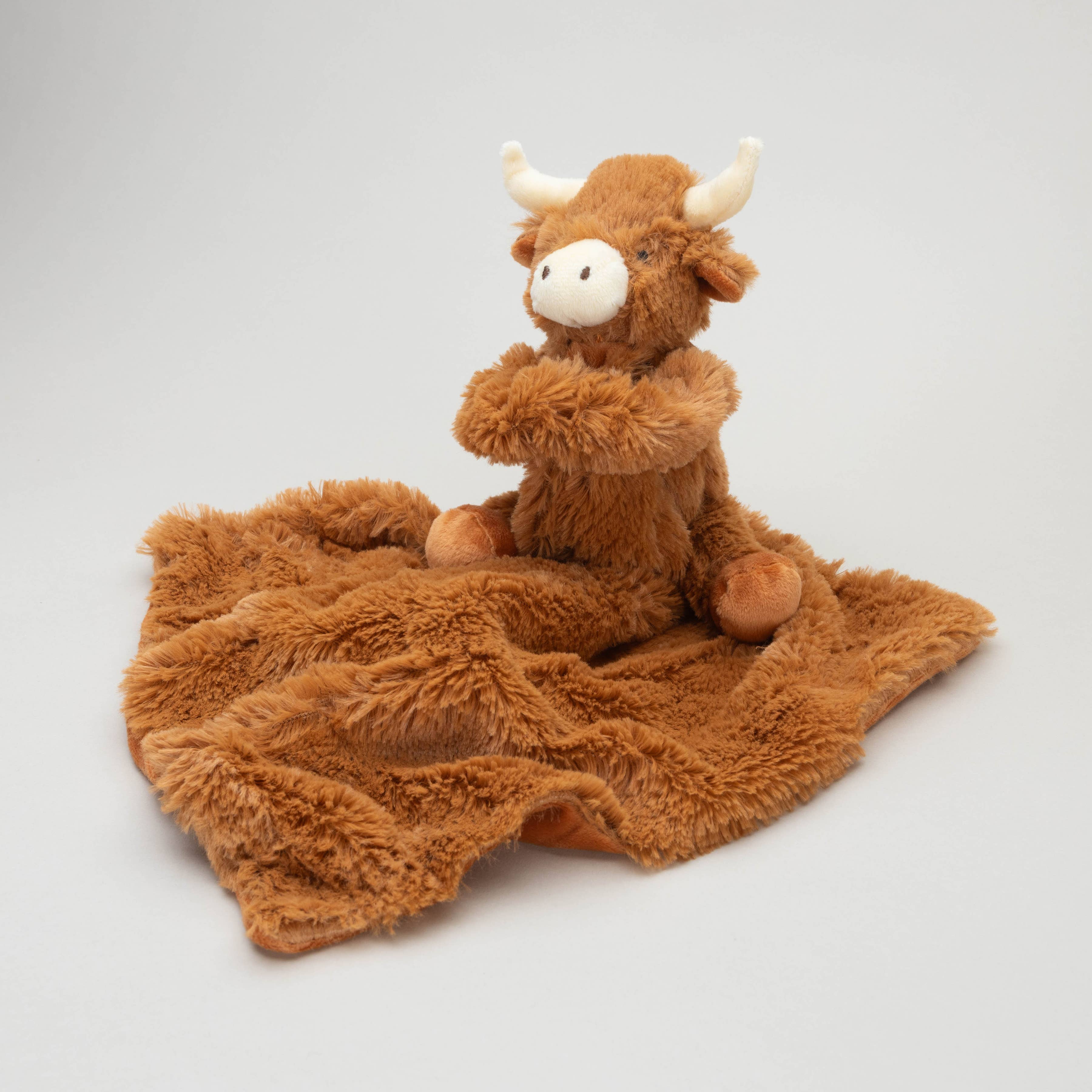 Jomanda Soft Toys & Accessories - Wholesale Security/Cuddle Blanket - Baby - Horny Highland Cow Baby Soft Toy Soother Comforter 29cm3