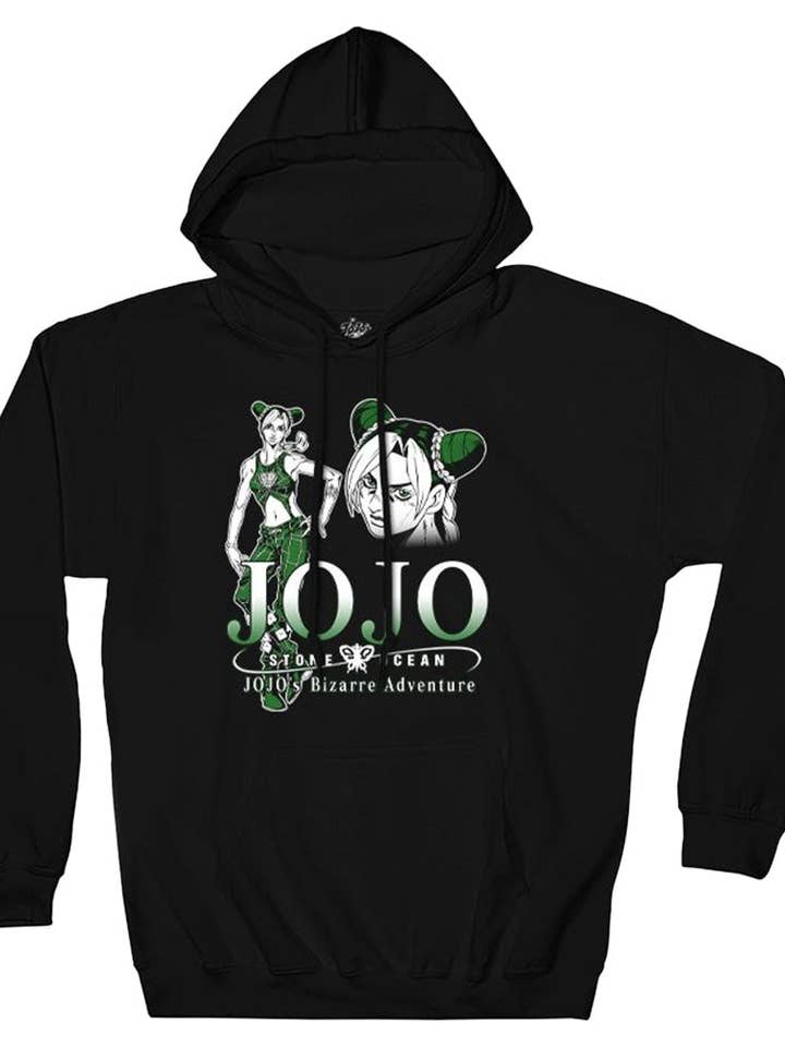 Fundom - Wholesale Hoodie - Men's - JoJo's Bizarre Adventure Jolyne Cujoh Green & White - Front & Back Print - Licensed Adult Hoodie