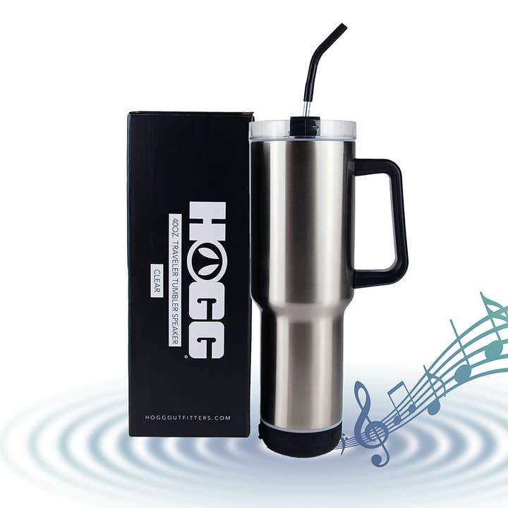 Hogg Outfitters - Wholesale Insulated Mug/Tumbler - 40oz SUBLIMATION CLEAR TRAVELER SPEAKER TUMBLER