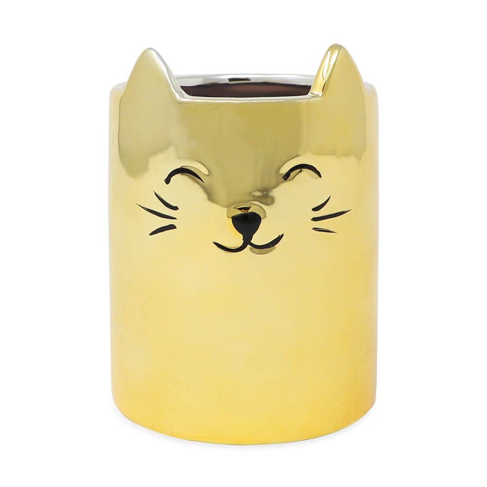 Isaac Jacobs International – wholesale Tandborsthållare – Isaac Jacobs keramikhållare och organizer för sminkborstar i form av katt4