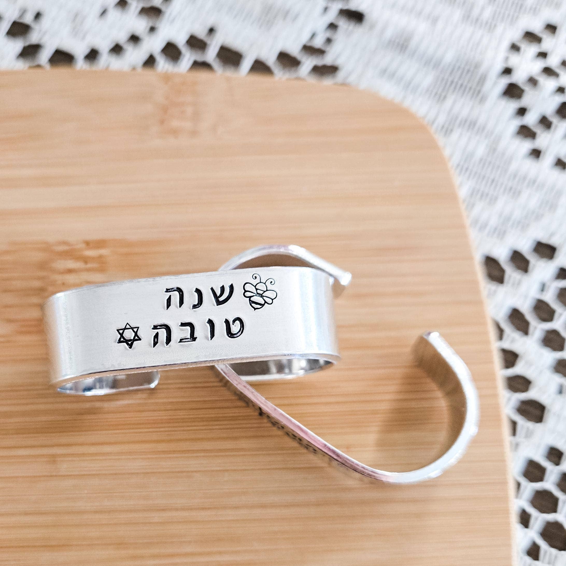 Salt Sparkle Shalom - Wholesale Napkin Ring - Shana Tova Honey Bee Handcrafted Napkin Rings1