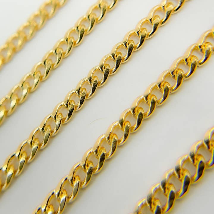 Tresor Jewelry Inc. – Engroshandel Led/kæde halskæde – 64HRGF. 14k Guld Fyldt Flad Stram Curb Kæde