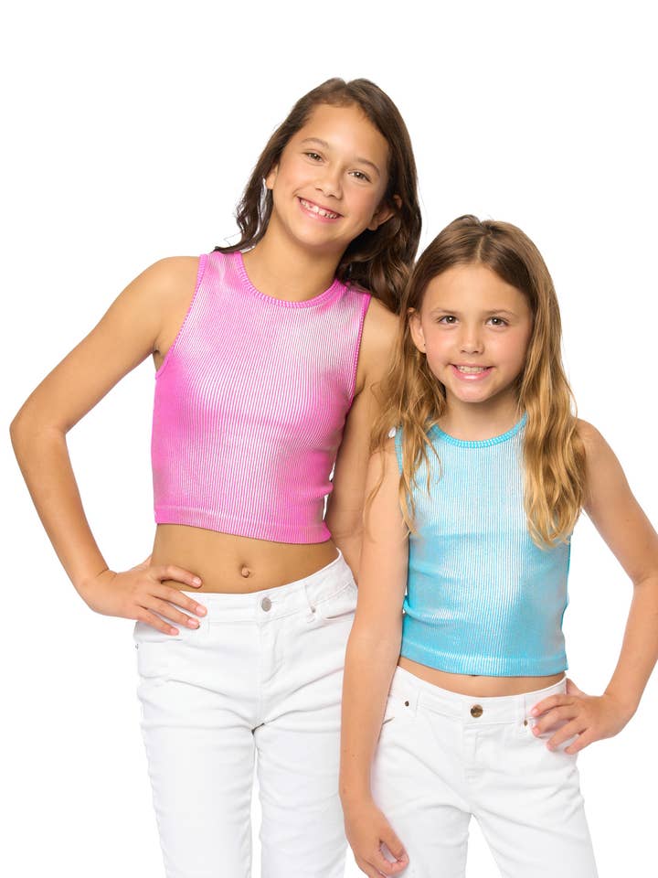 Malibu Sugar - Wholesale Shirt - Kids - Foil Painted Sleeveless Top for Tweens - 5 Colors !!