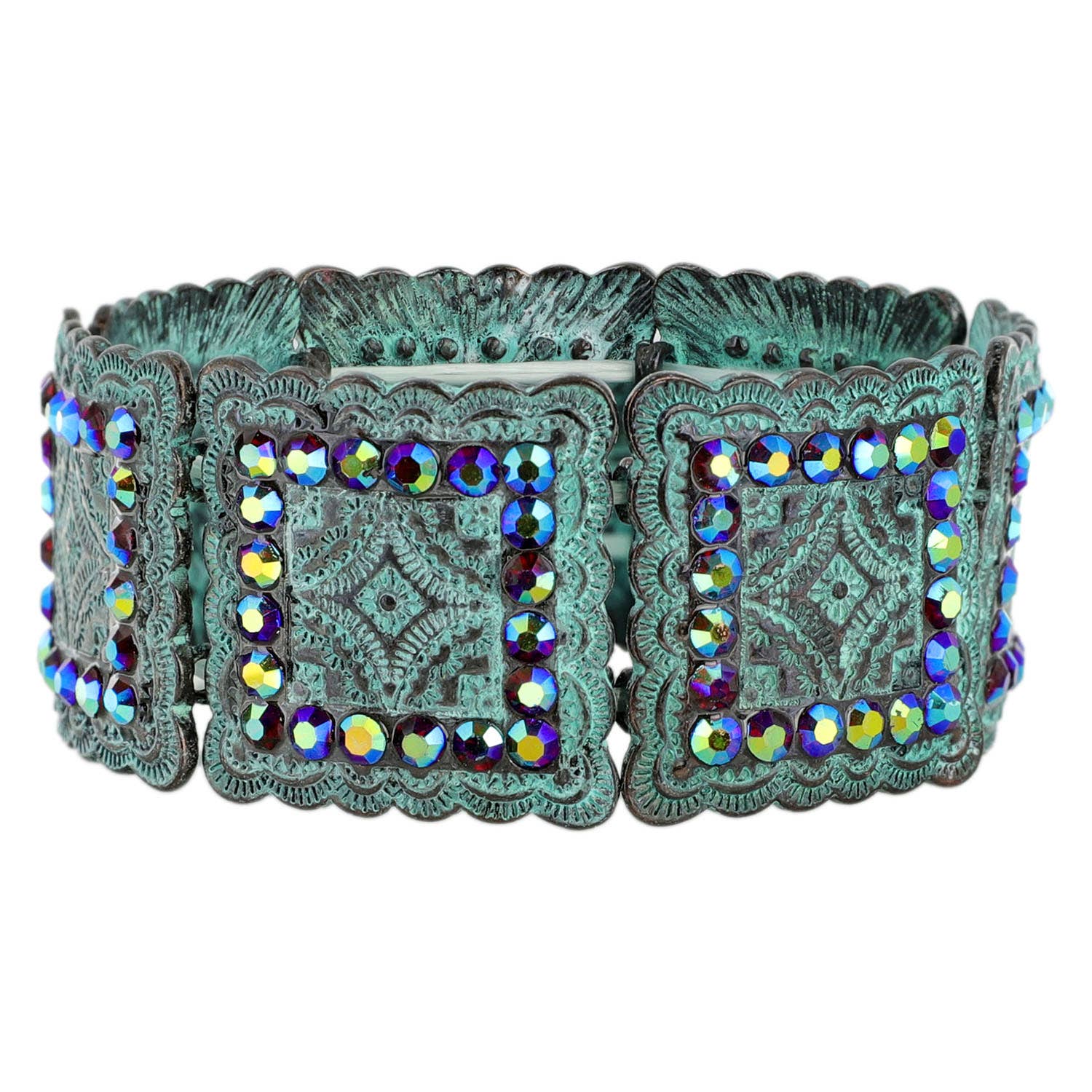 SP Sophia Collection - Vente Bracelet jonc - Bracelet en métal multicolore Western Concho Stone Mix2