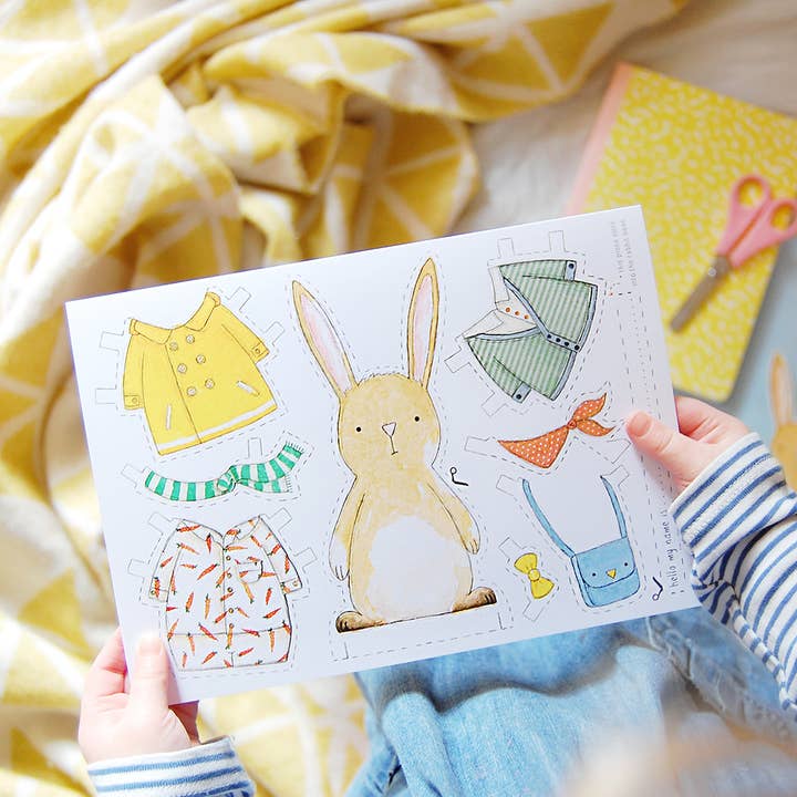 Dress Up A Rabbit Card for wholesale by Clara and Macy