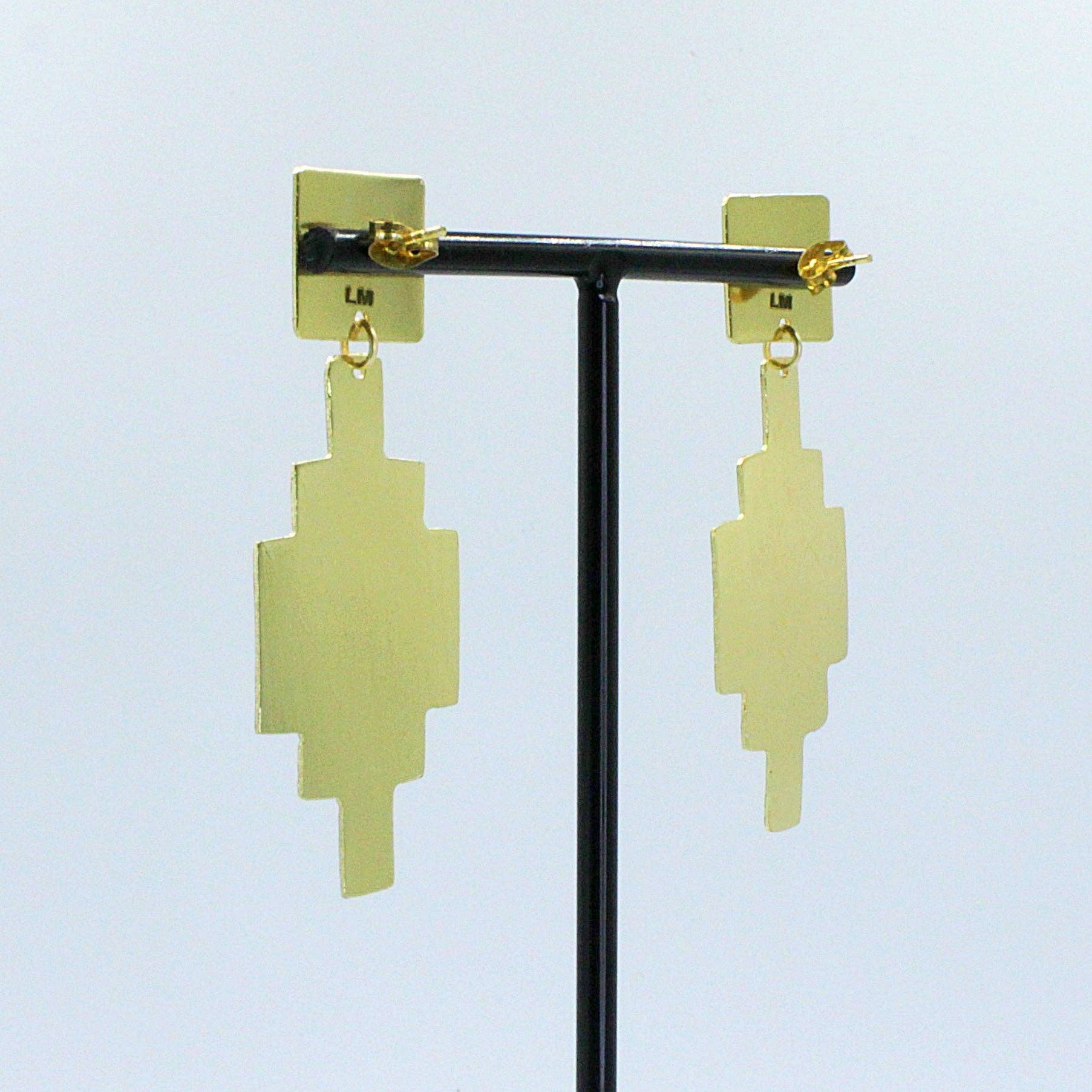 LA MAR - Vente Boucles d'oreilles pendantes - Boucles d'oreilles WRIGHT plaquées or - Conçu avec caractère5