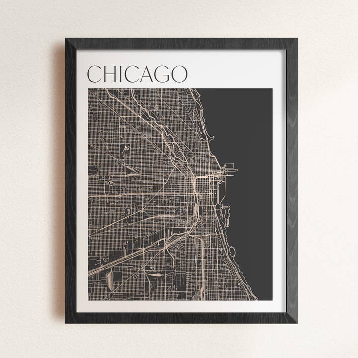 Chicago-straatkaartposter voor wholesale door Backstory Map Co.