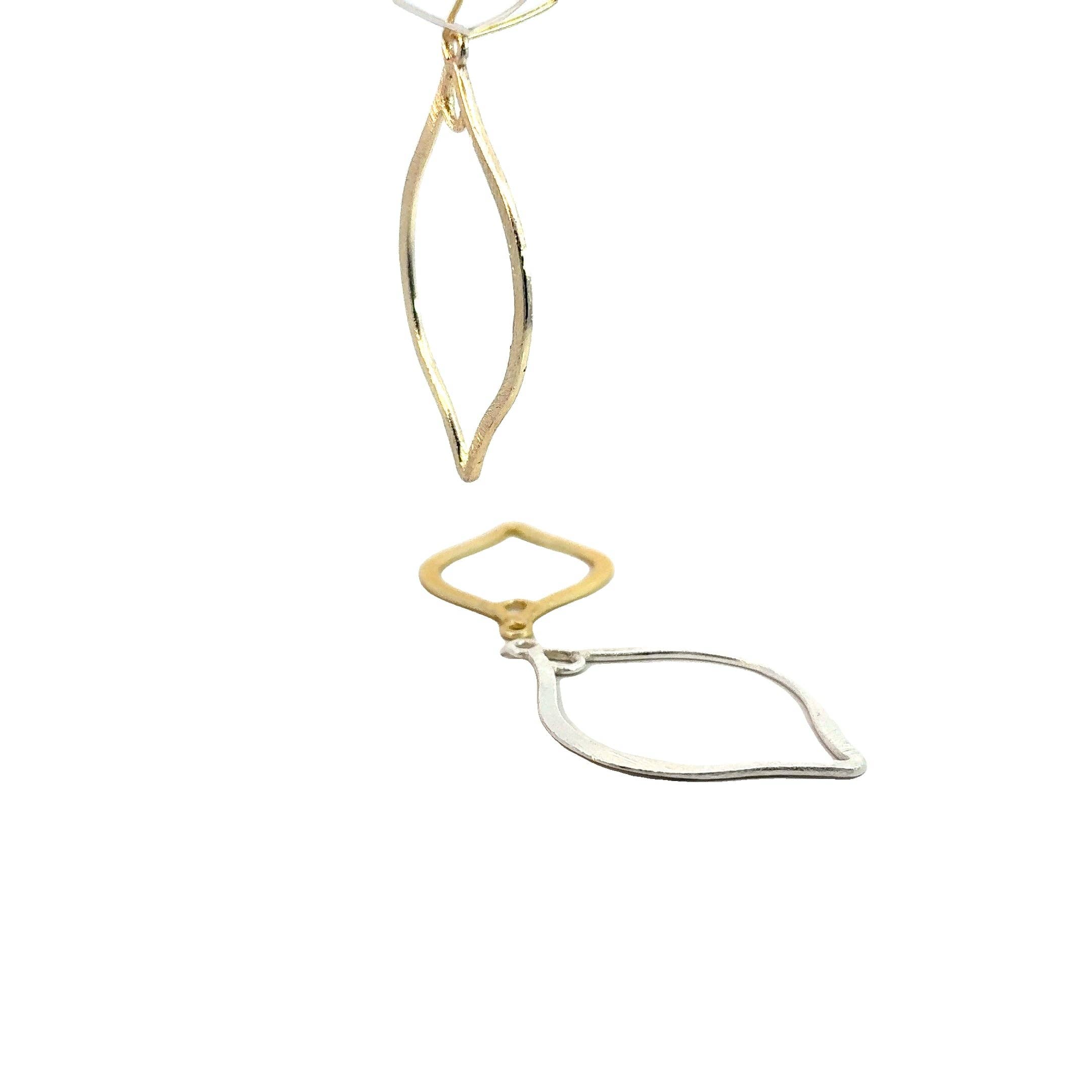 Purity Beads – Engroshandel Håndværk forsyninger – Guldfinish og sølvbelagt, Gunmetal E-belagt, børstet finish, øreringskomponenter, to løkker, to størrelser: 47mx30m, 39mx29m5