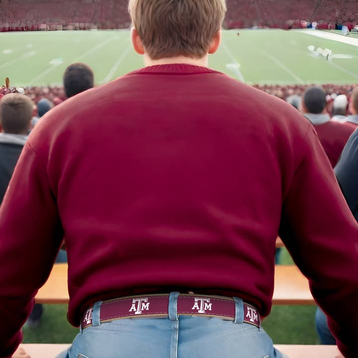 Zep-Pro - Wholesale Belt - Men's - Texas A&M Aggies Men's Collegiate Woven Ribbon Belt.4