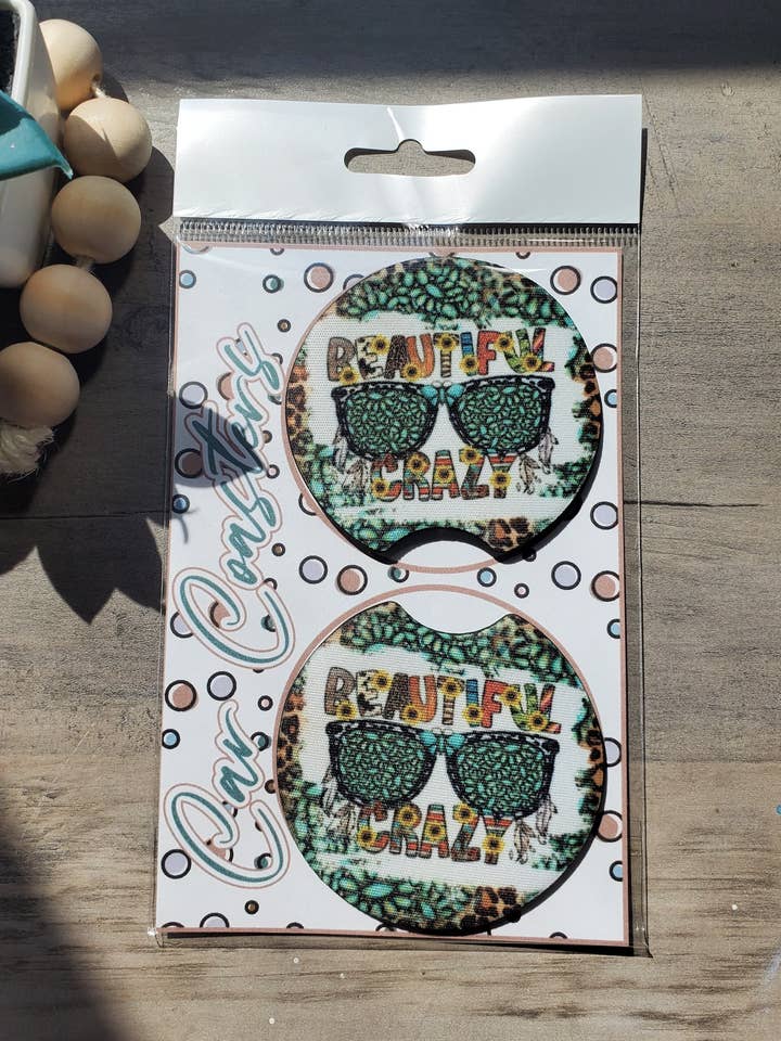 Beaux dessous de verre Crazy Car en gros pour la vente par Trippin Designs