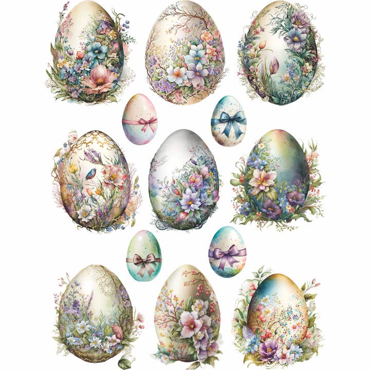 Craft Kreatively - Wholesale Craft Supplies - Easter Eggs Decoupage Rice Paper - A4 - 6pc – Crafts4