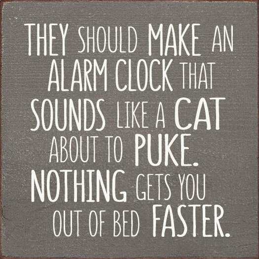 SAWDUST CITY - Wholesale Sign - They should make an alarm clock that sounds like a cat..