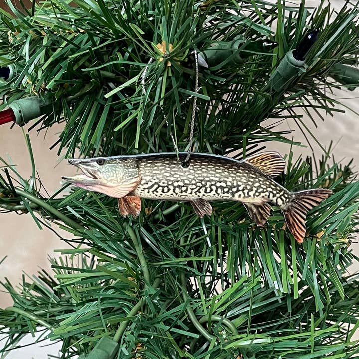 Reelistic Replicas - Wholesale Ornament - Northern Pike Fishing Ornament, Realistic Christmas Fish Orn
