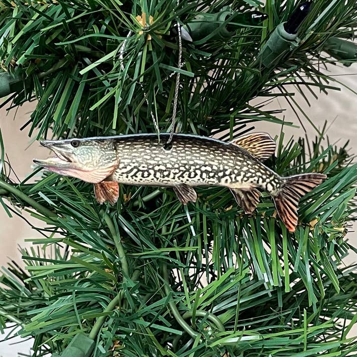 Northern Pike Fishing Ornament, Realistic Christmas Fish Orn for wholesale by Reelistic Replicas