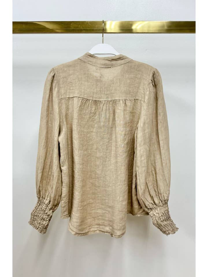 MILIO MILANO - Wholesale Button Down Shirt - Women's - STAND COLLAR LINEN BUTTON DOWN SHIRT (14361/155055)7