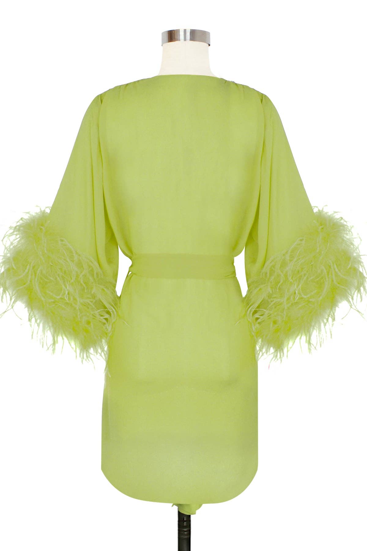 TRASHY DIVA - Wholesale Robe - Women's - Mini Glamour Robe - Chartreuse Green - Glam Glam Boudoir2
