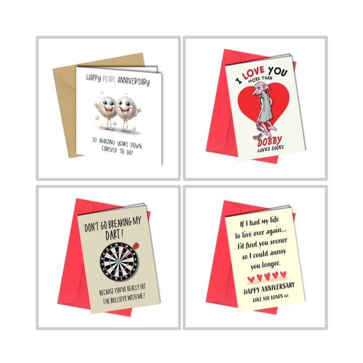 Close to the Bone Greeting Cards and Gifts - Wholesale Anniversary card - #1738 30th Pearl Anniversary Card1