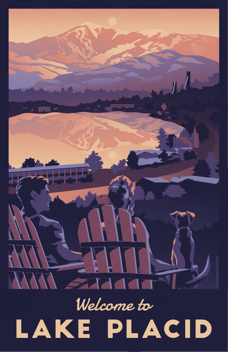 Lionheart Graphics - Wholesale Poster - Lake Placid Adirondack reisposter | Vintage Retro NY ADK1