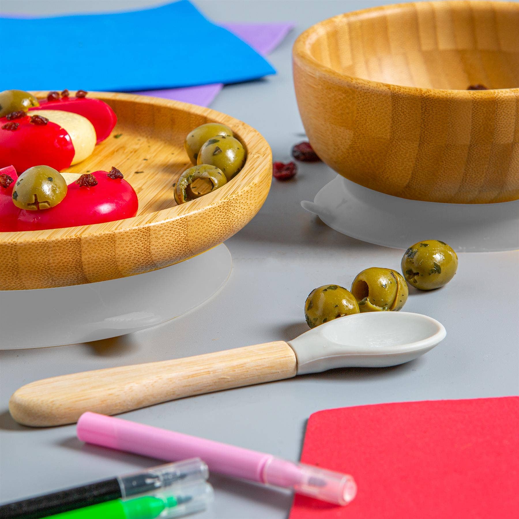 Rinkit Ltd – Engroshandel Middagstallerken – Børn og baby – Lille spisestue børn bambus suge rund plade43